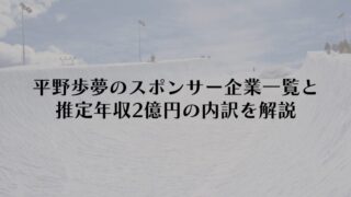 平野歩夢のスポンサー企業一覧と推定年収2億円の内訳を解説