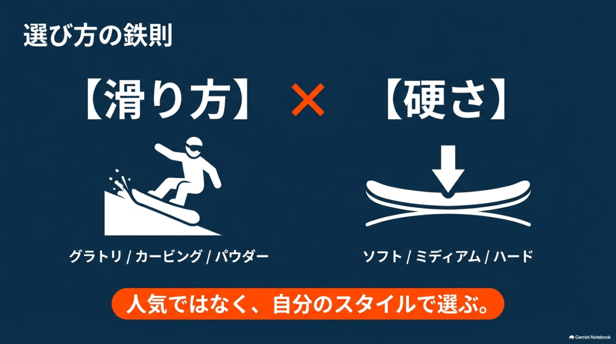 FLUXビンディングはグラトリ・カービング・パウダーなど滑り方と硬さから選ぶ